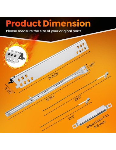 Piezas de Repuesto Parrilla Wanchao para Charbroil 4 Quemadores