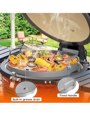 Plancha Redonda Skyflame 46.99 cm con Drenaje de Grasa