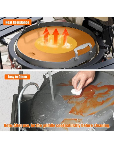 Plancha Redonda Skyflame 46.99 cm con Drenaje de Grasa