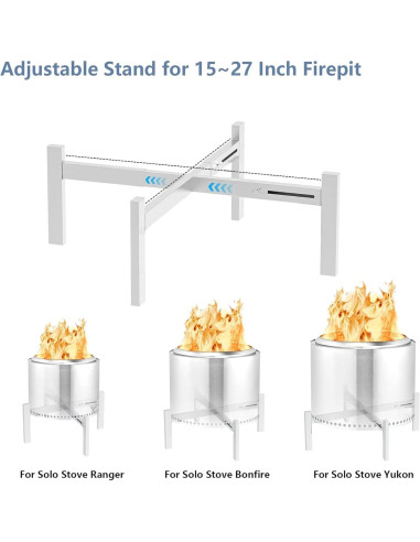 Soporte ajustable para fogata CANDANA 15-27" acero inoxidable