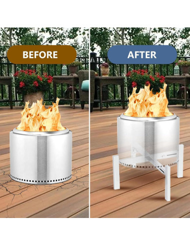 Soporte ajustable para fogata CANDANA 15-27" acero inoxidable