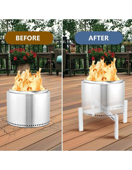 Soporte ajustable para fogata CANDANA 15-27" acero inoxidable