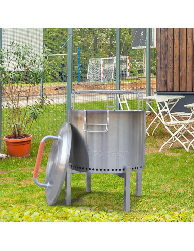 Soporte ajustable para fogata CANDANA 15-27" acero inoxidable