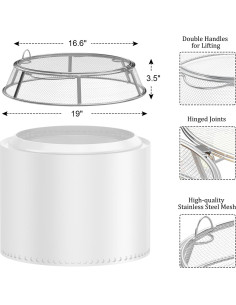 Pantalla de Protección AJinTeby para Hoguera 48 cm Acero Inoxidable 2