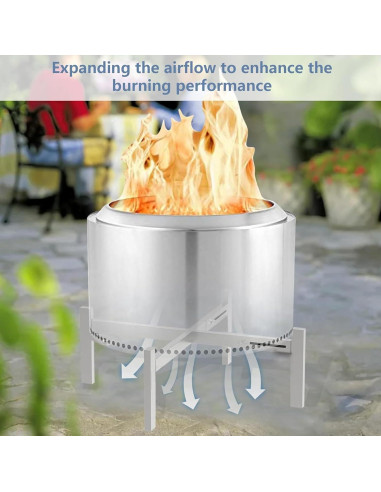 Soporte ajustable para fogata CANDANA 15-27" acero inoxidable