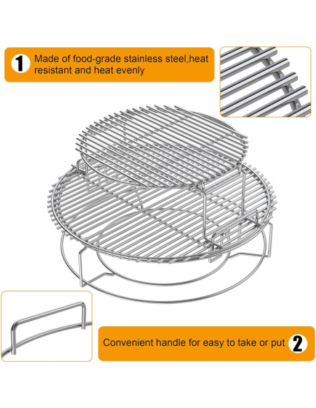 Kit de Rack Expansor BBQ-PLUS para Big Green Egg Grande 5 Piezas