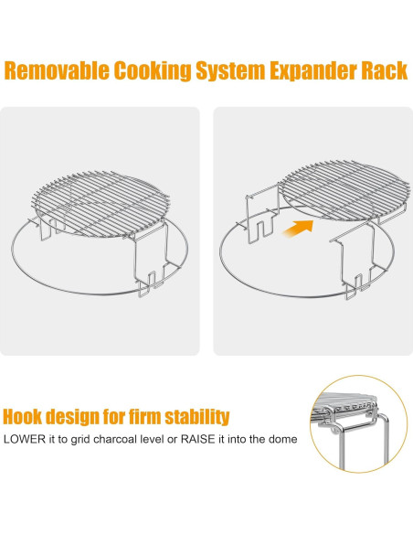 Kit de Rack Expansor BBQ-PLUS para Big Green Egg Grande 5 Piezas