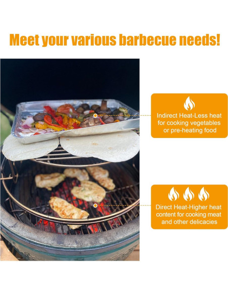 Kit de Rack Expansor BBQ-PLUS para Big Green Egg Grande 5 Piezas