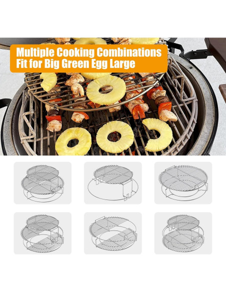 Kit de Rack Expansor BBQ-PLUS para Big Green Egg Grande 5 Piezas
