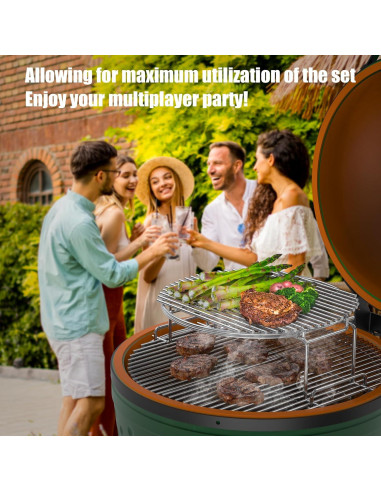 Kit de Rack Expansor BBQ-PLUS para Big Green Egg Grande 5 Piezas
