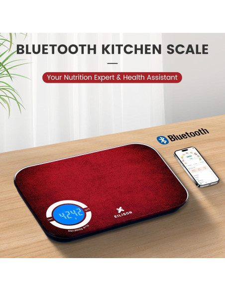 Balanza Digital de Cocina EILISON con Conectividad Bluetooth 8kg Balanza Digital de Cocina EILISON con Conectividad Bluetooth 8kg