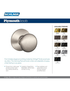 Cerradura de Entrada Schlage F51A Plymouth Niquel Satinado 2
