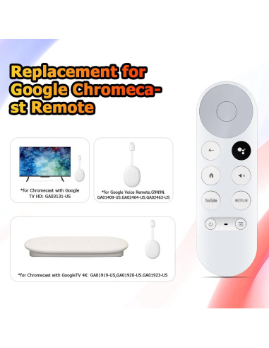 Control Remoto Reemplazo Google Chromecast 4K G9N9N - Compatible