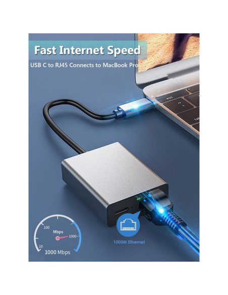 Adaptador USB C a RJ45 Snlrntin para Chromecast y Laptop