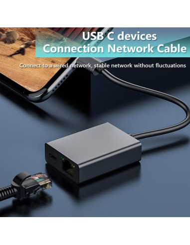Adaptador USB C a RJ45 Snlrntin para Chromecast y Laptop