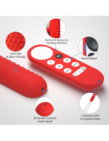 Cubierta de Silicona DUOLAXMENG para Control Remoto Google TV HD/4K