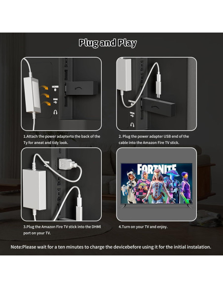 Cable de Alimentación USB QUZOC para Fire TV Stick 4K y Chromecast