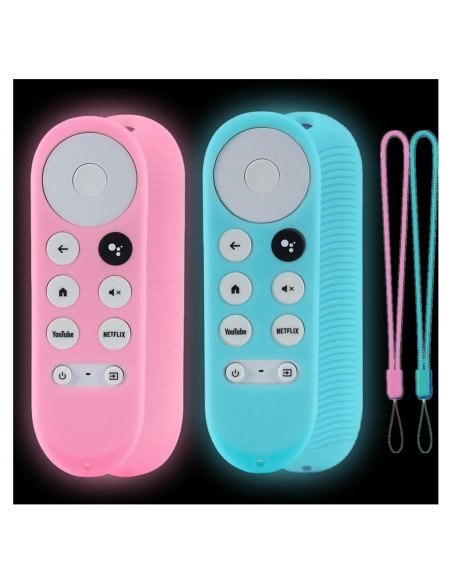 Funda de Control Remoto Taiyiluo para Google Chromecast 4K - Rosa y Azul