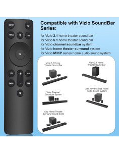 Control Remoto Gvirtue Reemplazo para Barra de Sonido Vizio 5.1/2.1 2