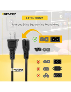 Cable de Alimentación Polarizado 2 Clavijas 3m BRENDAZ 2