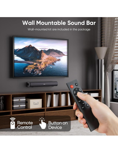Barra de Sonido Saiyin DS6301 40W Bluetooth 5.3 17" Montable