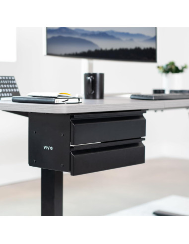 Cajón Deslizante Doble VIVO DESK-DR02 39.9x22.9x20.3cm Negro