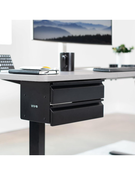 Cajón Deslizante Doble VIVO DESK-DR02 39.9x22.9x20.3cm Negro