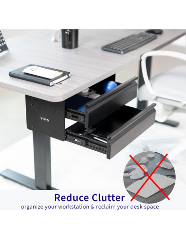 Cajón Deslizante Doble VIVO DESK-DR02 39.9x22.9x20.3cm Negro