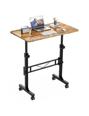 Escritorio de pie HOMIDEC ajustable 73.7-110 cm rústico