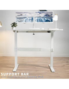 Barra Estabilizadora de Acero VIVO Blanca para Escritorio 91.4-156.5 cm 2