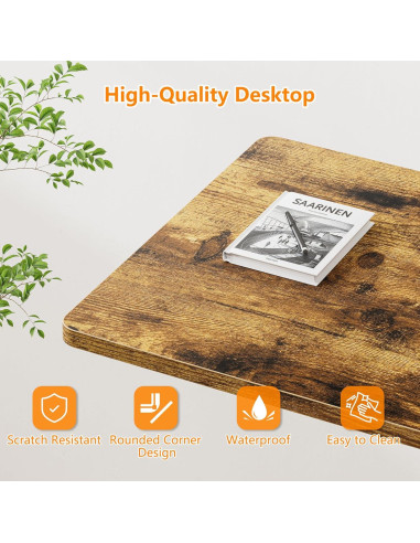 Escritorio de pie HOMIDEC ajustable 73.7-110 cm rústico