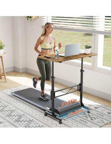 Escritorio de pie HOMIDEC ajustable 73.7-110 cm rústico