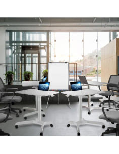 Carro de Escritorio de Pie AVLT Ajustable 1.12m Blanco 2