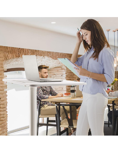 Carro de Escritorio de Pie AVLT Ajustable 1.12m Blanco