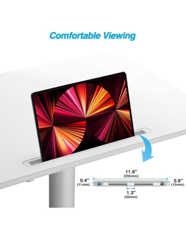 Carro de Escritorio de Pie AVLT Ajustable 1.12m Blanco