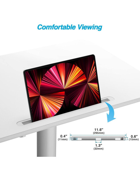 Carro de Escritorio de Pie AVLT Ajustable 1.12m Blanco