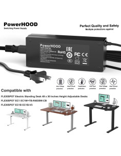 Adaptador 29V CA/CC PowerHOOD para Escritorio FLEXISPOT 48x30 2