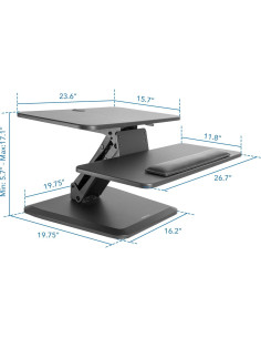 Mount-It! Convertidor de Escritorio de Pie Ajustable Negro 43.4 cm 2