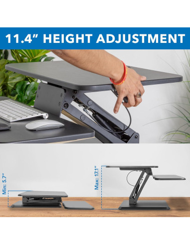 Mount-It! Convertidor de Escritorio de Pie Ajustable Negro 43.4 cm