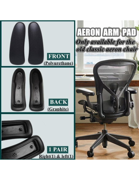Reposabrazos de Silla Herman Miller Aeron HYEJDRV Negro 1 Par