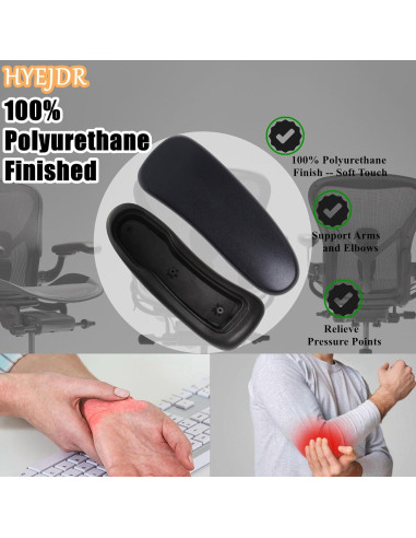 Reposabrazos de Silla Herman Miller Aeron HYEJDRV Negro 1 Par