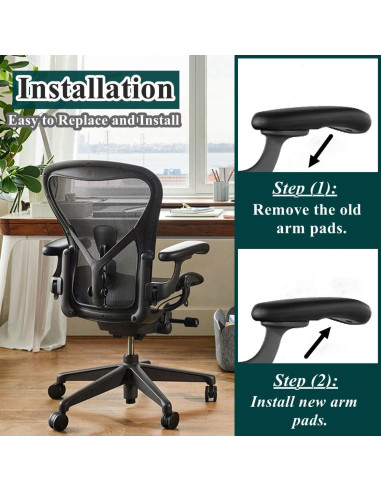 Reposabrazos de Silla Herman Miller Aeron HYEJDRV Negro 1 Par