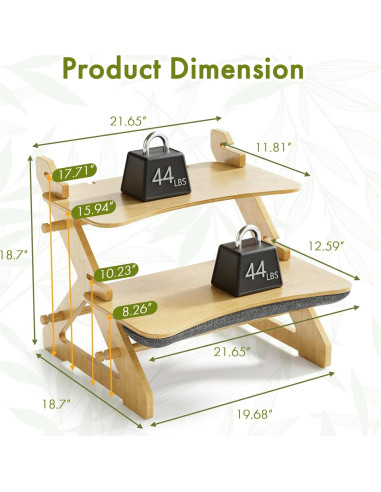 Convertidor de Escritorio de Bambú Amazer 55x47cm Ergonómico