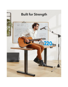 Marco de Escritorio Elevable HUANUO Ajustable Negro 105.9x61 cm 2