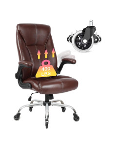 Silla de Oficina Ergonomica FAMSINGO Alta 181kg Cuero PU