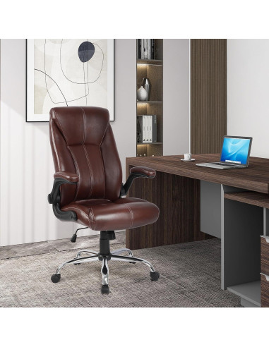 Silla de Oficina Ergonomica FAMSINGO Alta 181kg Cuero PU