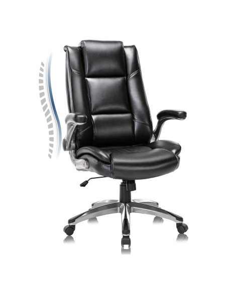 Silla Ejecutiva Ergonómica COLAMY 2199 de Cuero Negro