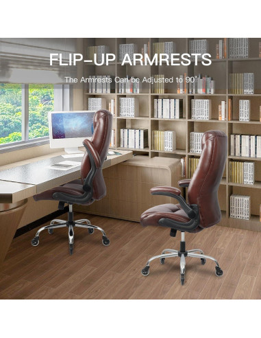 Silla de Oficina Ergonomica FAMSINGO Alta 181kg Cuero PU