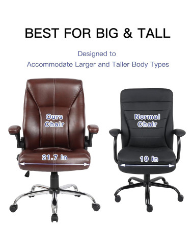 Silla de Oficina Ergonomica FAMSINGO Alta 181kg Cuero PU