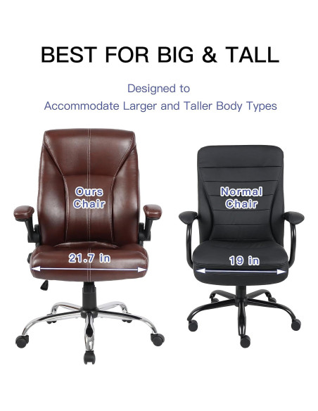 Silla de Oficina Ergonomica FAMSINGO Alta 181kg Cuero PU